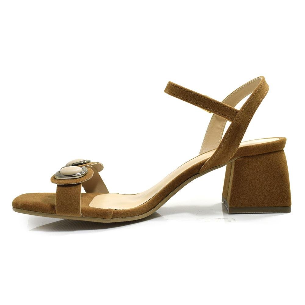 Sandália de Salto Bloco Feminina Cazzualen Marrom 5