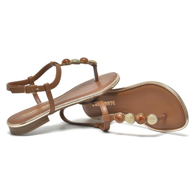 Sandália Rasteira Feminina Via Marte  Marrom 3