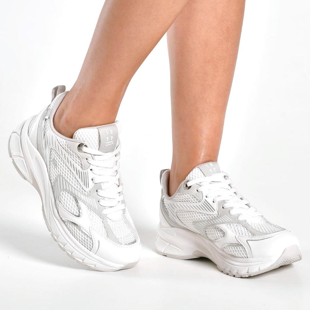 Tênis Casual Esportivo Cinza Feminino Via Marte Branco 4