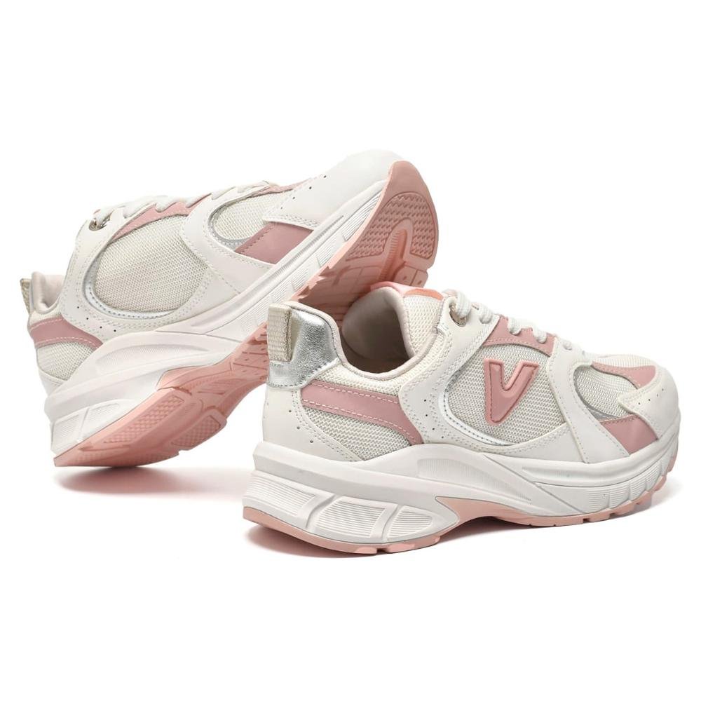 Tênis Casual Esportivo Feminino Via Marte Branco/Rosa 2