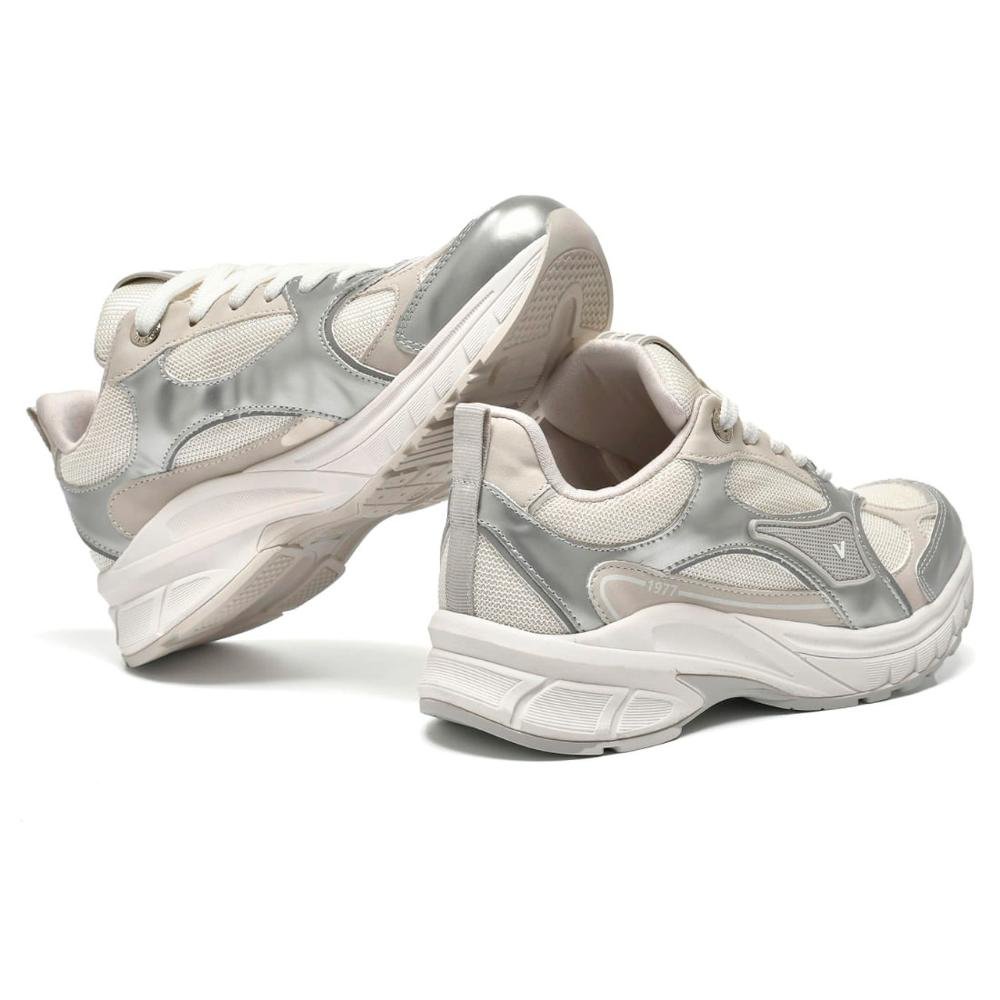 Tênis Casual Esportivo Prata Feminino Via Marte Cinza/Bege 3