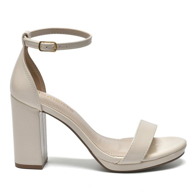 Sandália de Salto Bloco Feminina Via Marte Branco 2