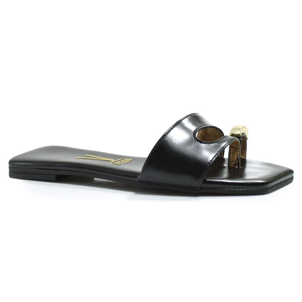 Sandália Rasteira Feminina Vizzano Preto 2