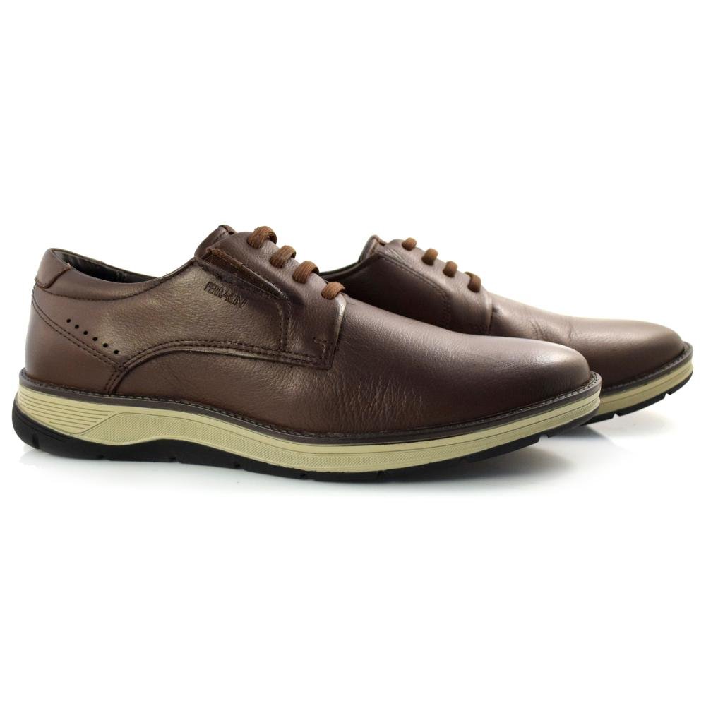 Sapato Social Masculino de Couro Ferracini Fluence 5550 Marrom 2