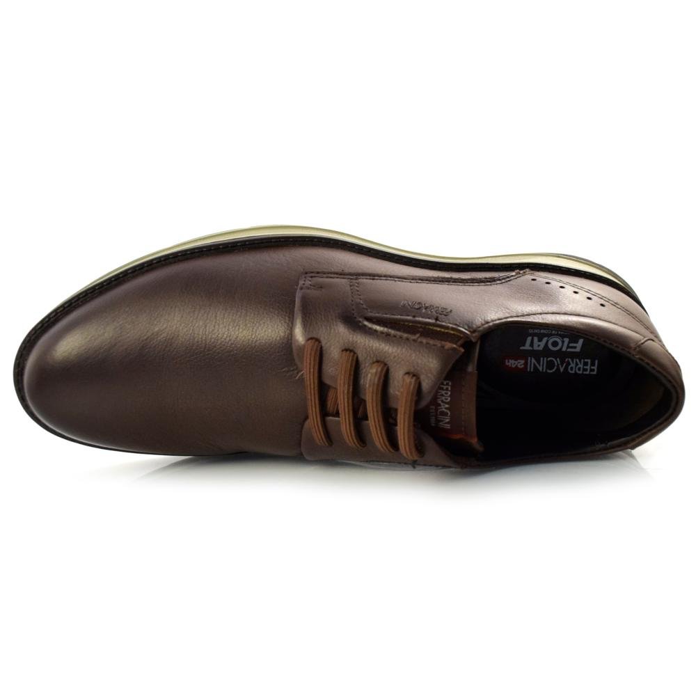 Sapato Social Masculino de Couro Ferracini Fluence 5550 Marrom 6