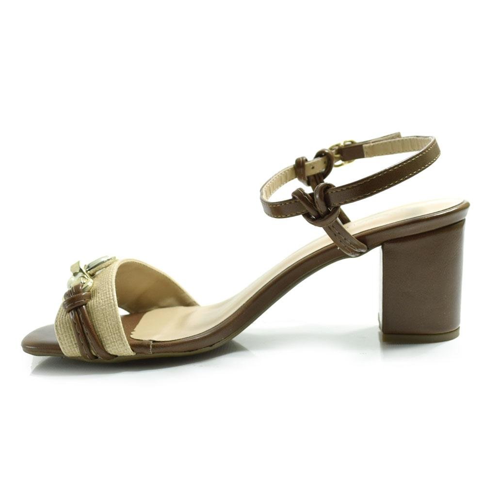 Sandália de Salto Bloco Feminina Cazzualen Marrom 5