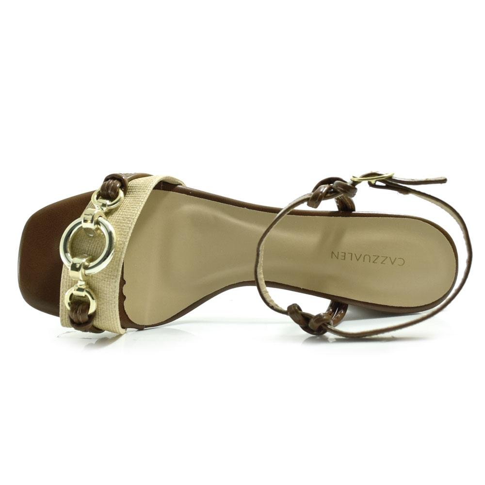 Sandália de Salto Bloco Feminina Cazzualen Marrom 6