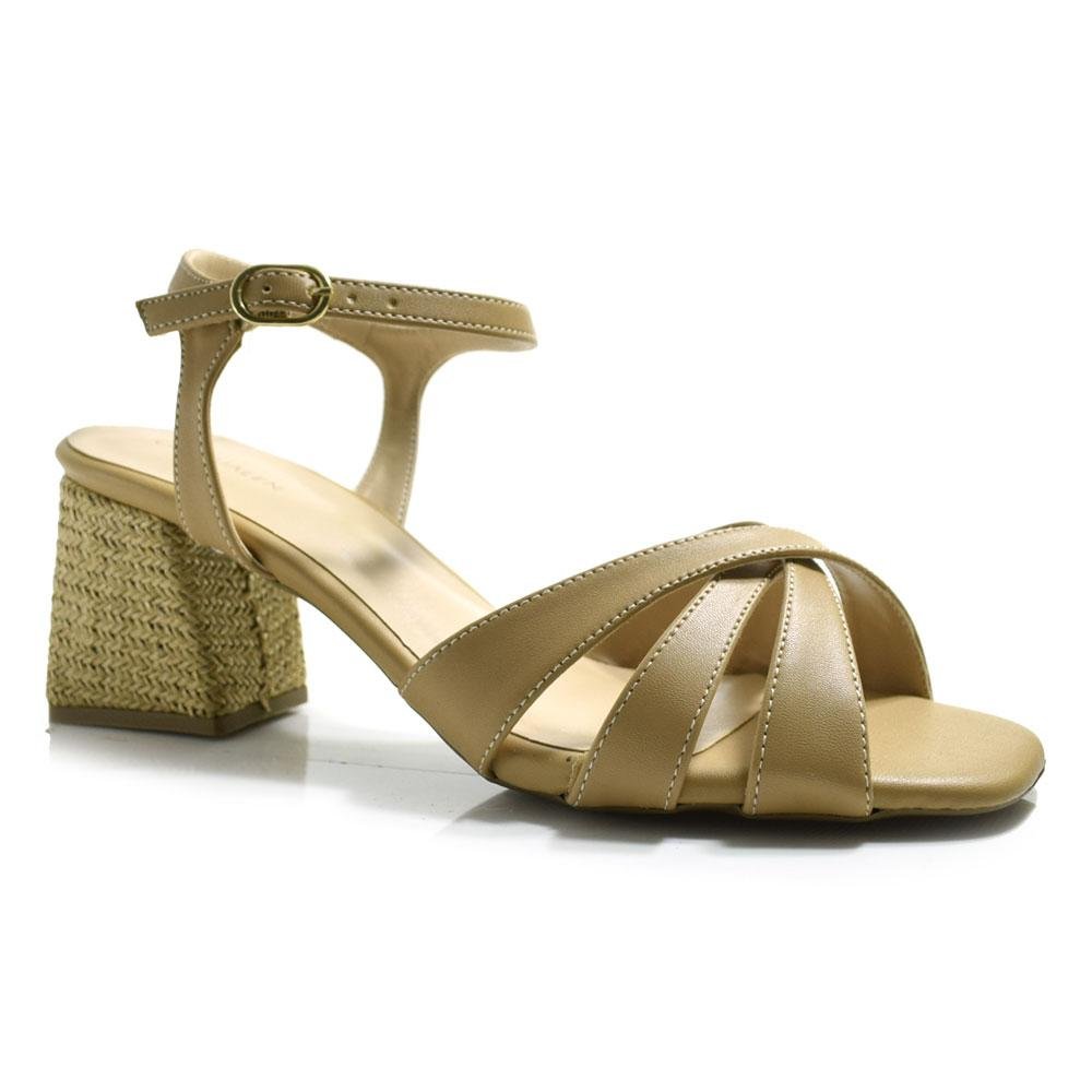 Sandália de Salto Bloco Feminina Cazzualen