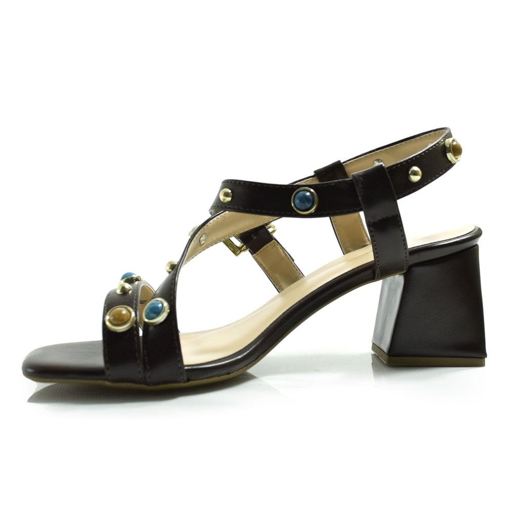 Sandália de Salto Bloco Feminina Cazzualen Marrom 5