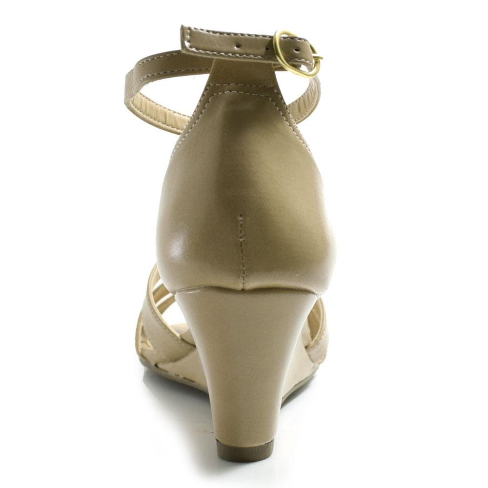 Sandália Anabela Feminina Cazzualen 123.7215 Bege 4