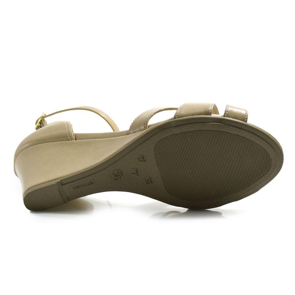 Sandália Anabela Feminina Cazzualen 123.7215 Bege 7