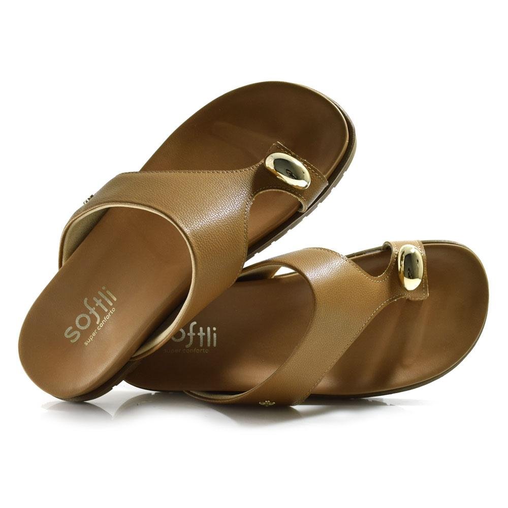 Sandália Papete Feminina Softli  Bege 2