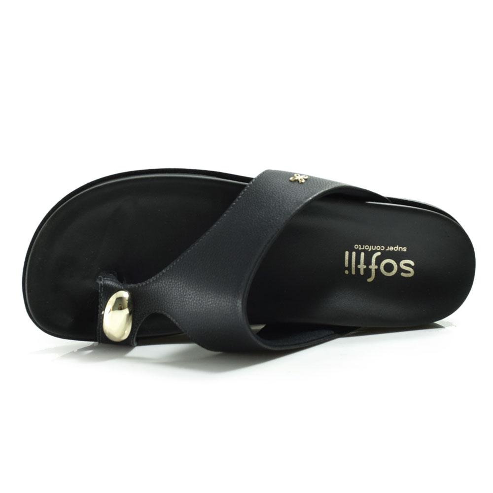 Sandália Papete Feminina Softli Preto 6
