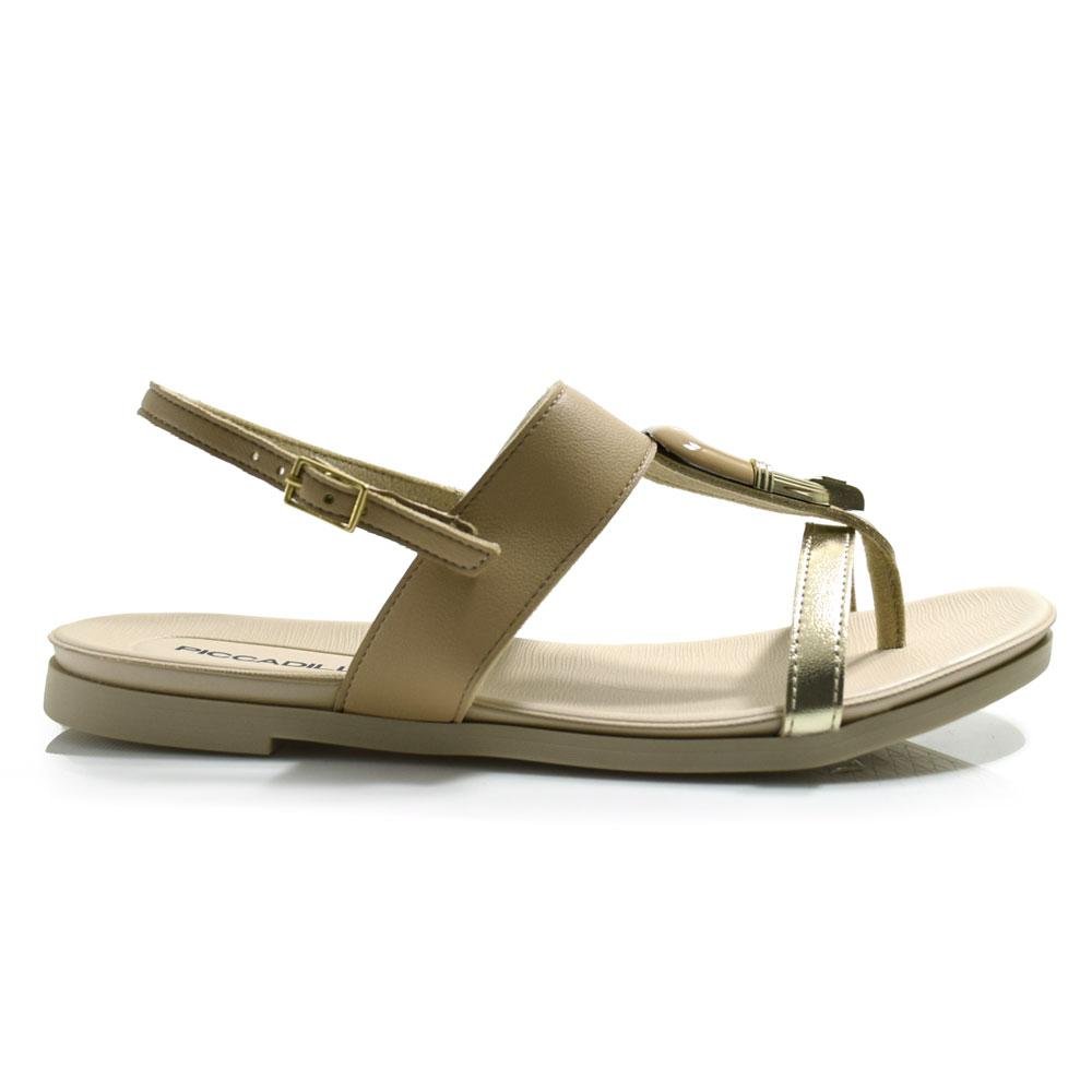 Sandália Rasteira Feminina Piccadilly Bege 3