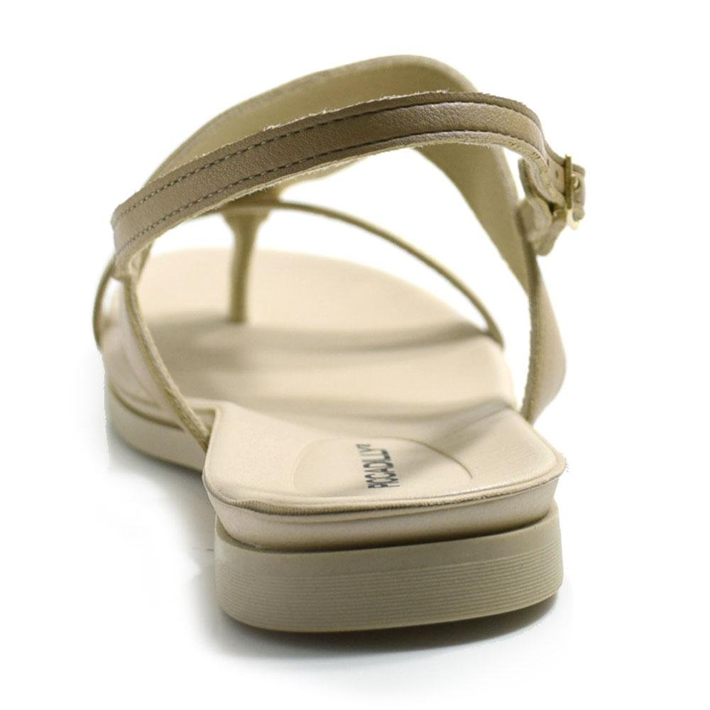 Sandália Rasteira Feminina Piccadilly Bege 4