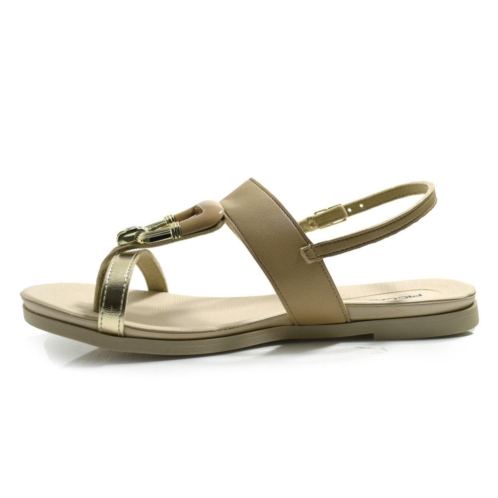 Sandália Rasteira Feminina Piccadilly Bege 5