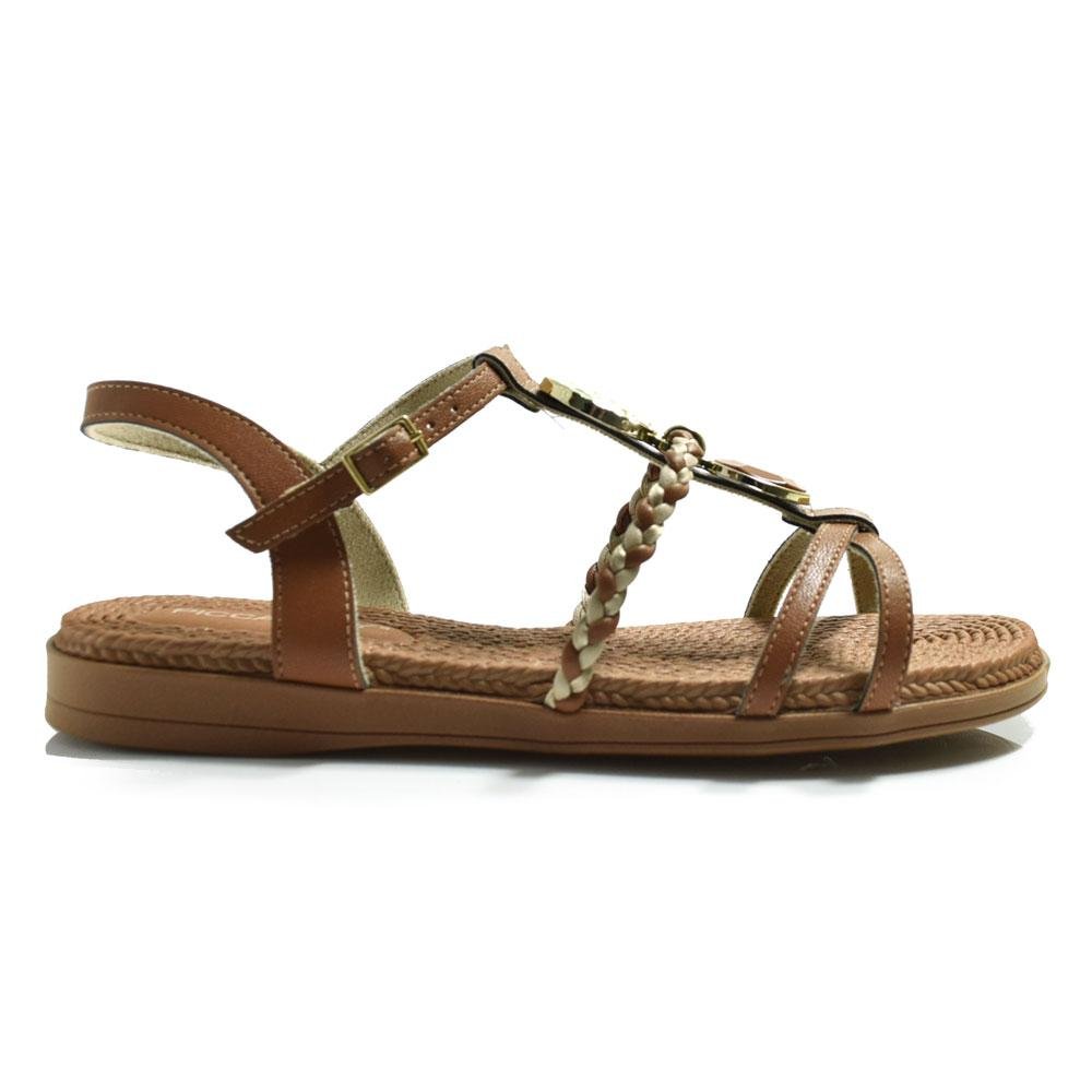 Sandália Rasteira Feminina Piccadilly Marrom 3