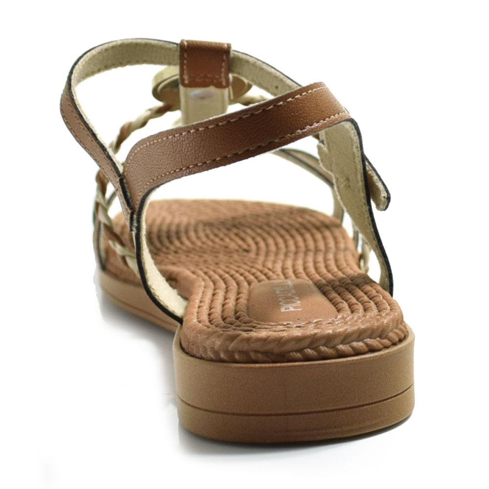 Sandália Rasteira Feminina Piccadilly Marrom 4