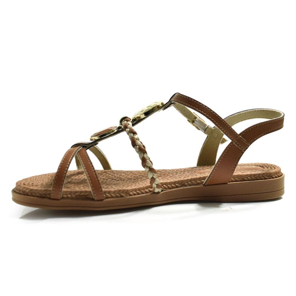 Sandália Rasteira Feminina Piccadilly Marrom 5