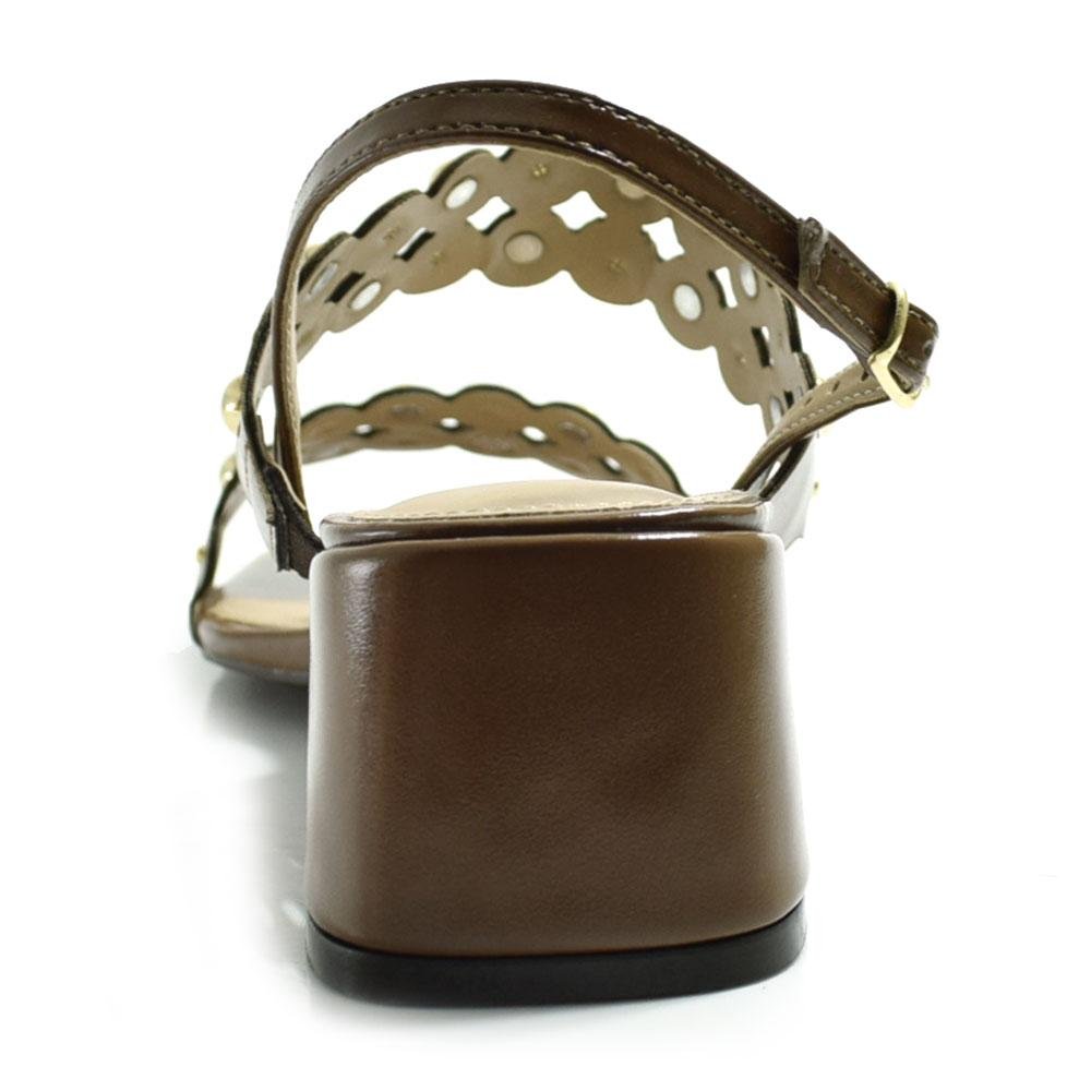 Sandália de Salto Bloco  Feminina Suzzara Marrom 4