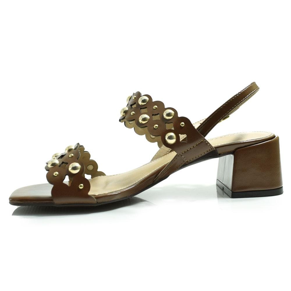 Sandália de Salto Bloco  Feminina Suzzara Marrom 5