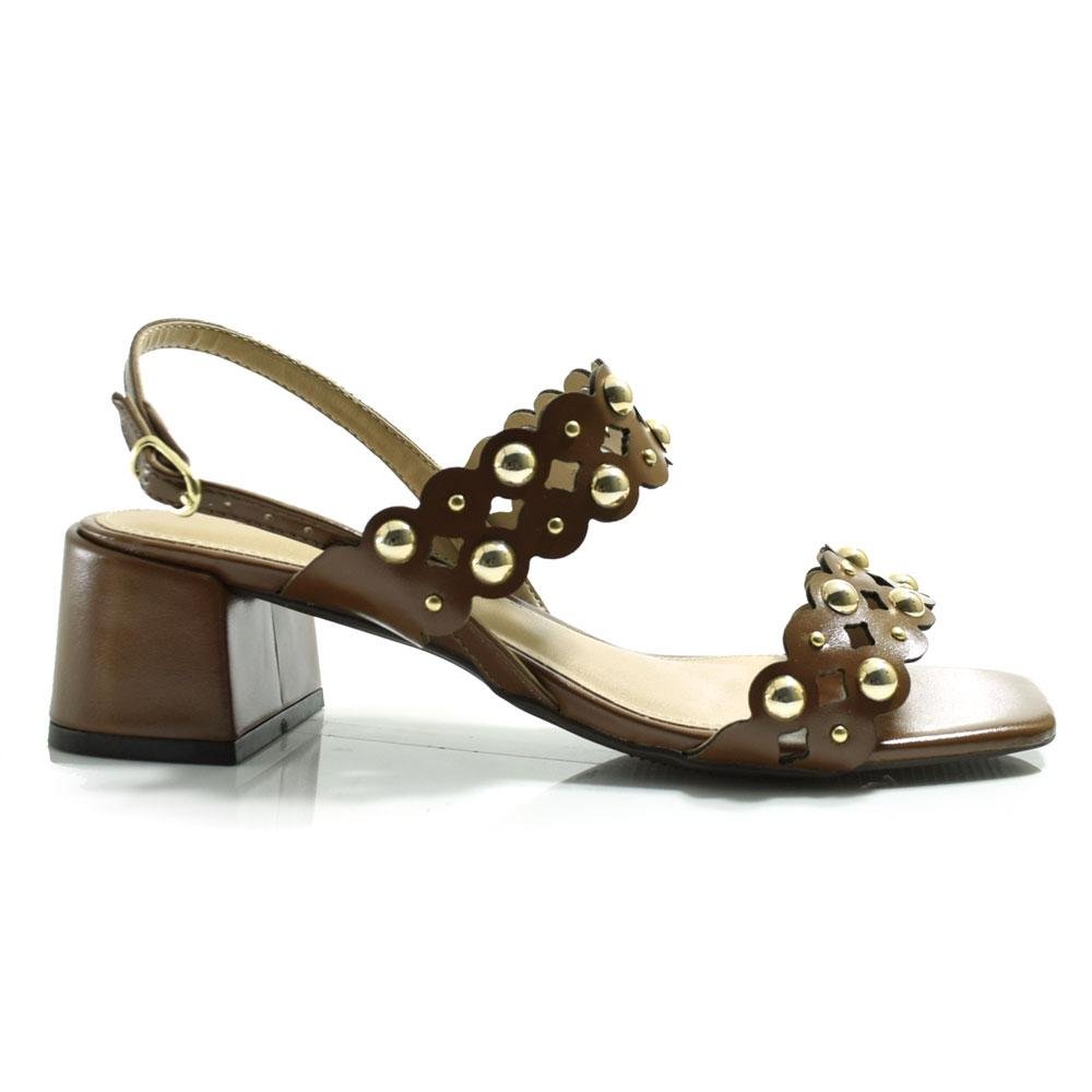 Sandália de Salto Bloco Feminina Suzzara Marrom 3