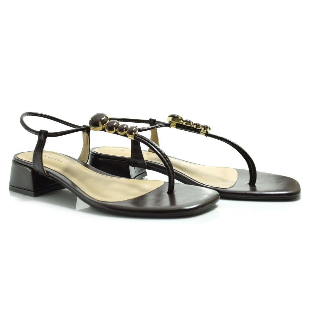 Sandália de Salto Bloco Feminina Suzzara Marrom 2