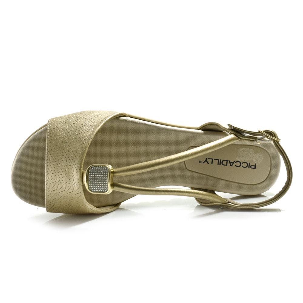 Sandália Feminina Piccadilly Dourado 6