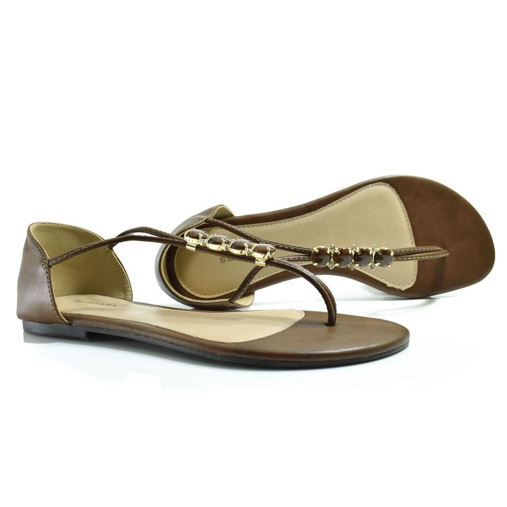 Sandália Rasteira Feminina Suzzara Marrom 2