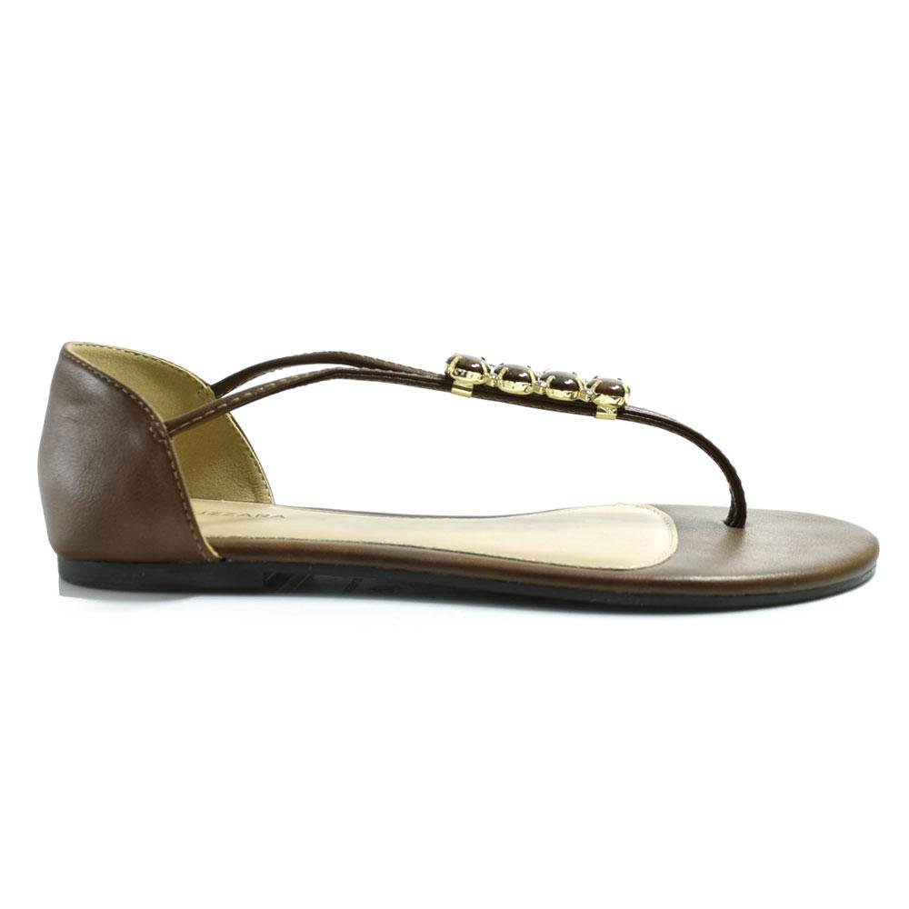 Sandália Rasteira Feminina Suzzara Marrom 3