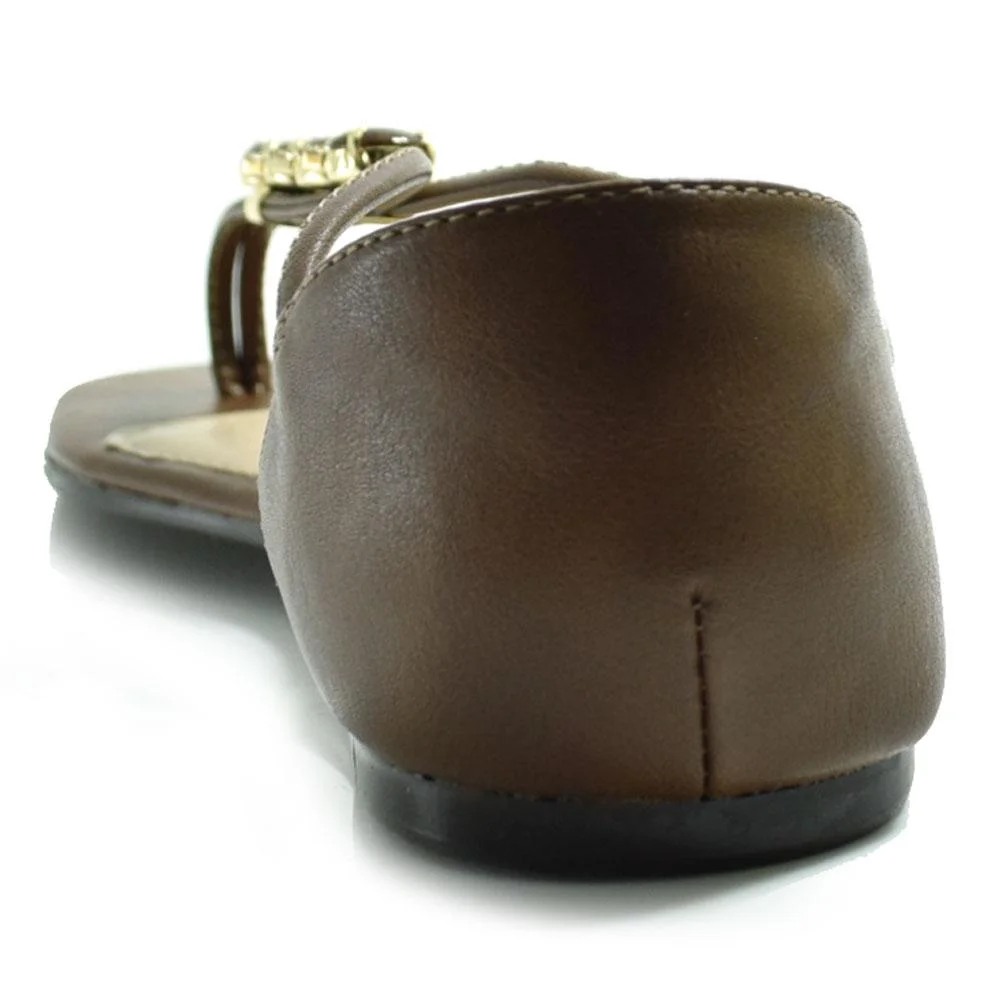 Sandália Rasteira Feminina Suzzara Marrom 4