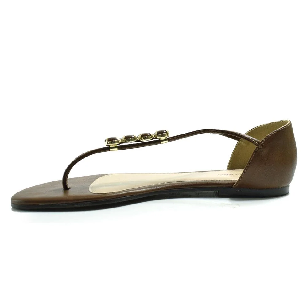 Sandália Rasteira Feminina Suzzara Marrom 5