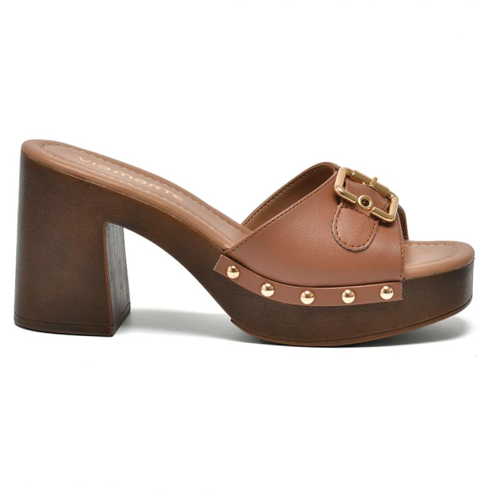 Tamanco Plataforma Feminino Via Marte Marrom 3