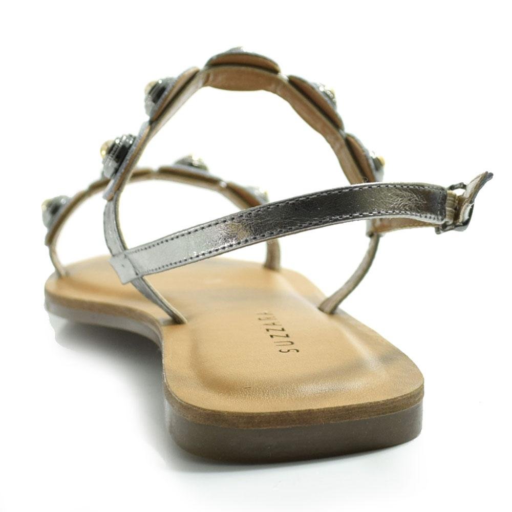 Sandália Rasteira Feminina Suzzara Prata 4