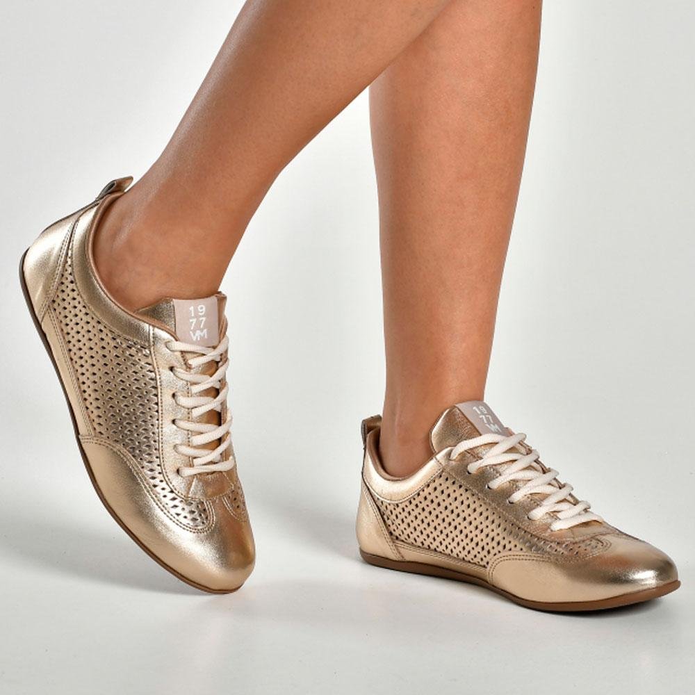 Tênis Casual Feminino Via Marte 309-001-01 Dourado 4