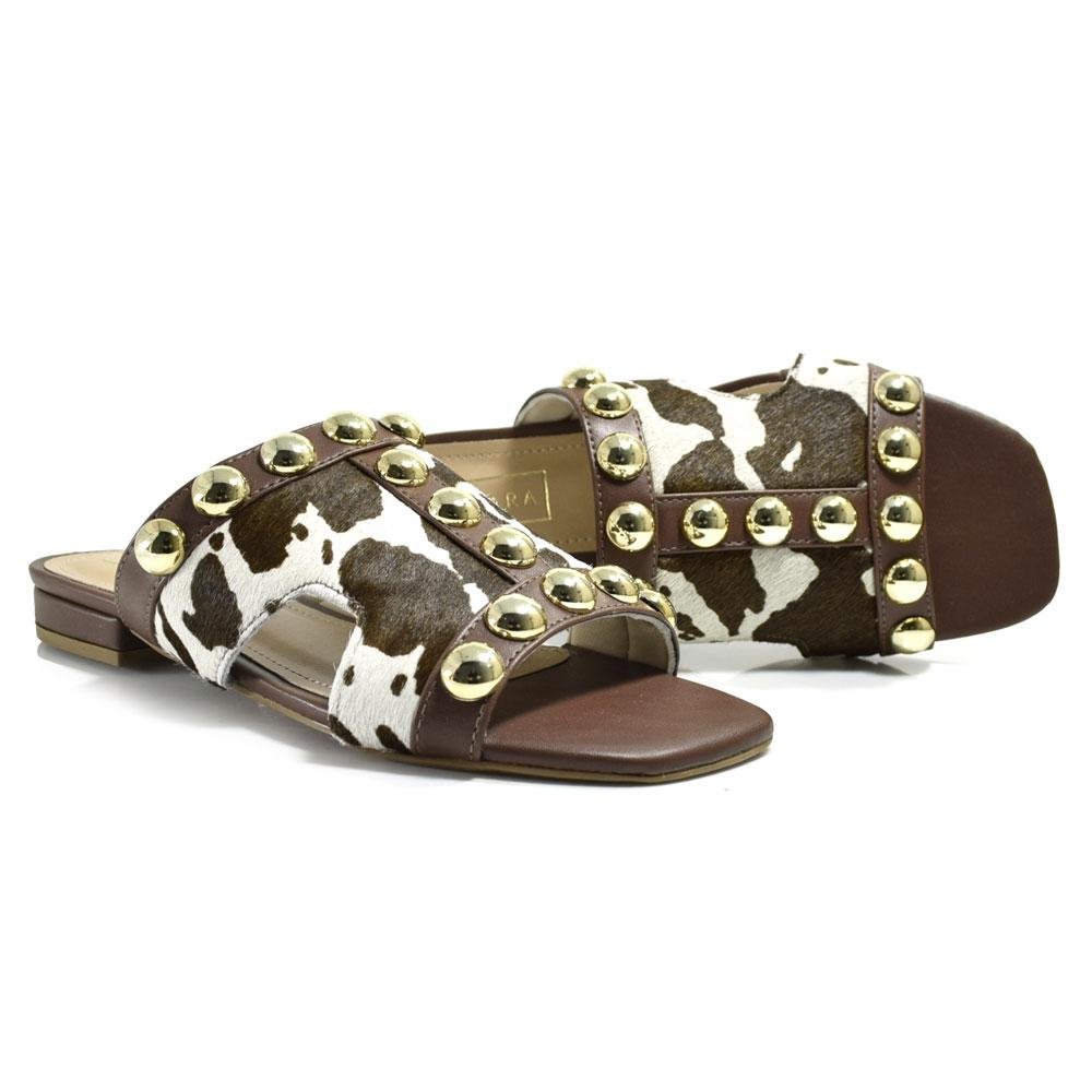 Sandália Rasteira Feminina Suzzara Animal Print 2