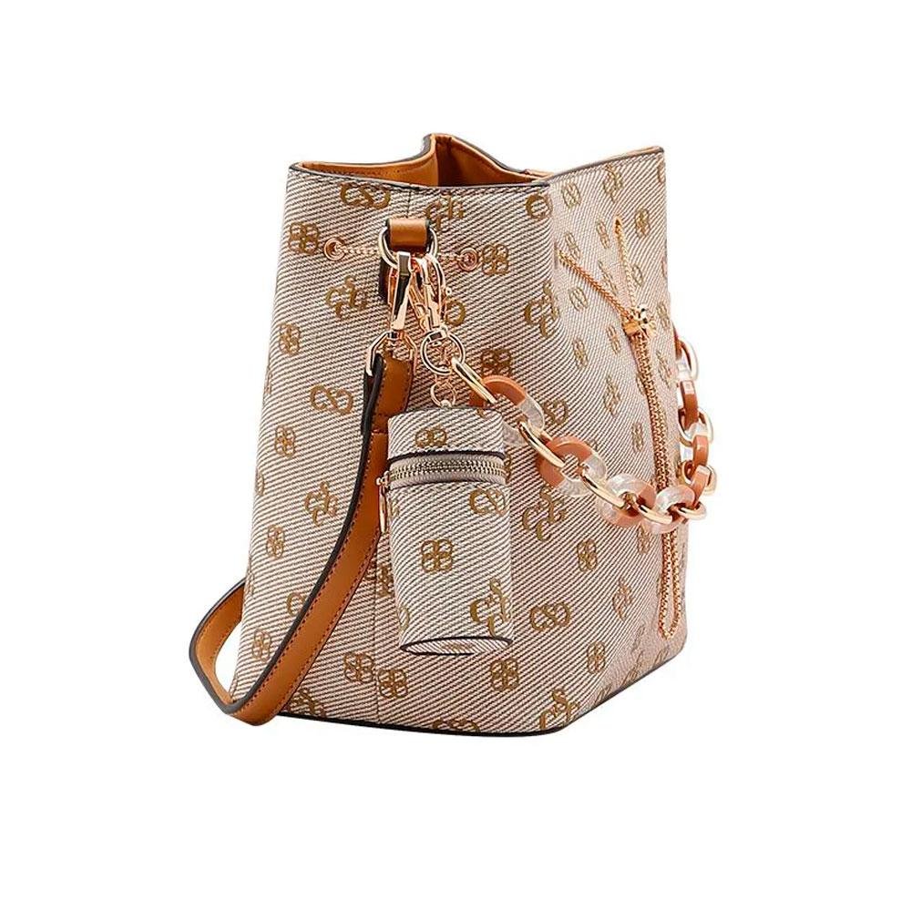 Bolsa Feminina Chenson Monograma Bege 2