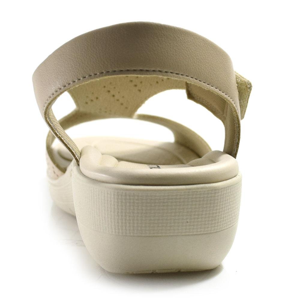 Sandália Anabela Feminina Piccadilly Bege 4