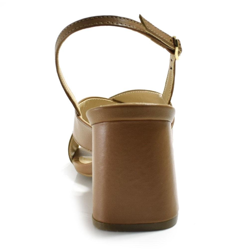 Sandália de Couro e Salto Bloco Suzzara Marrom 4