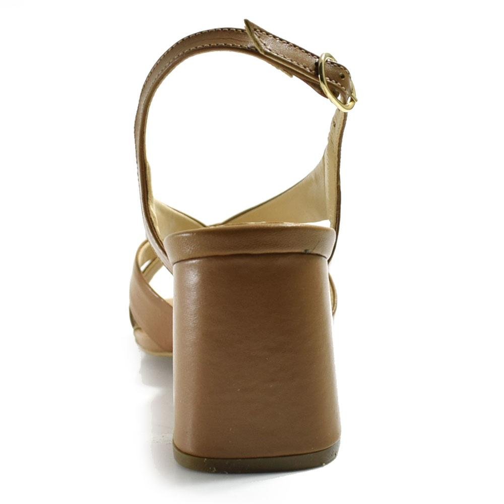 Sandália de Couro e Salto Bloco Suzzara Marrom 4