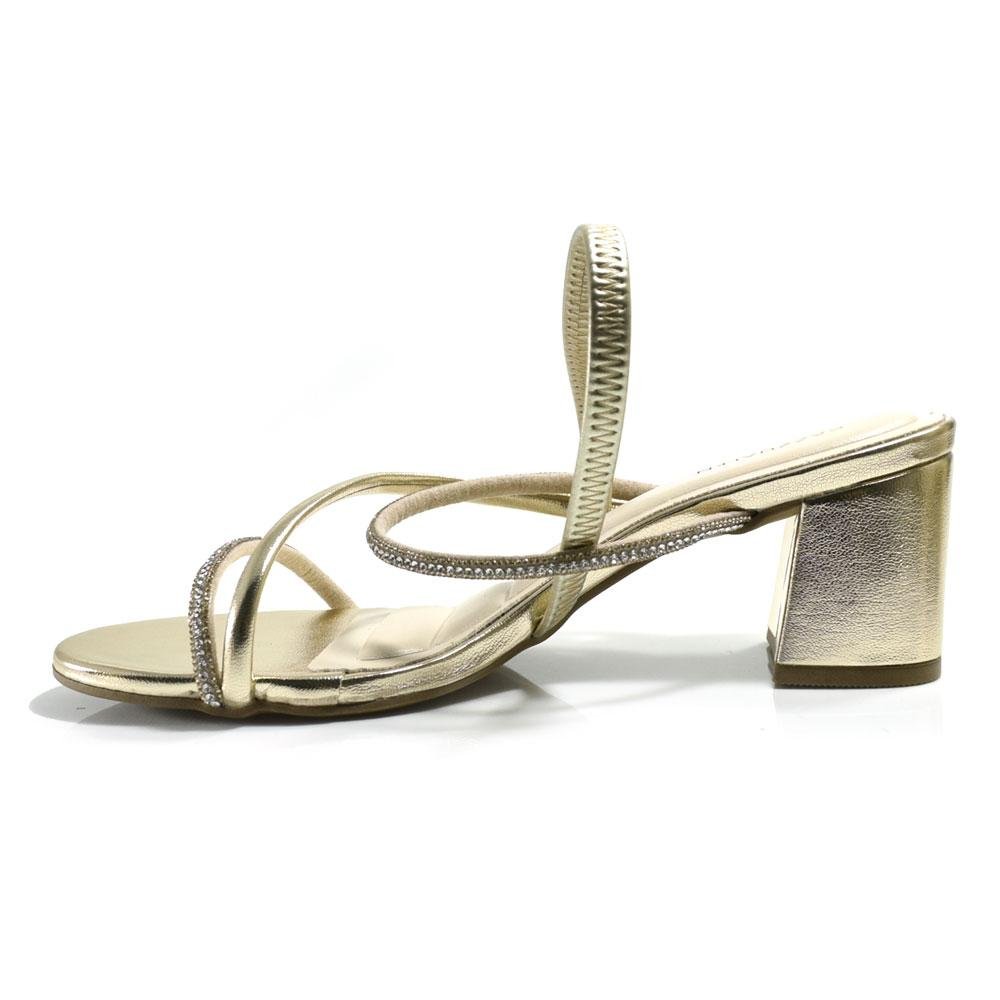 Sandália de Salto Bloco Feminina Cazzualen Dourado 5