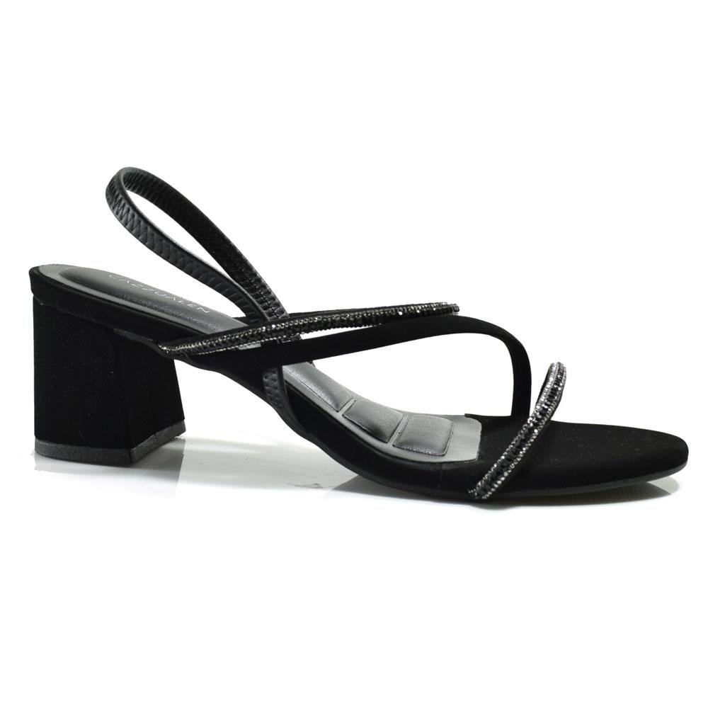 Sandália de Salto Bloco Feminina Cazzualen Preto 3