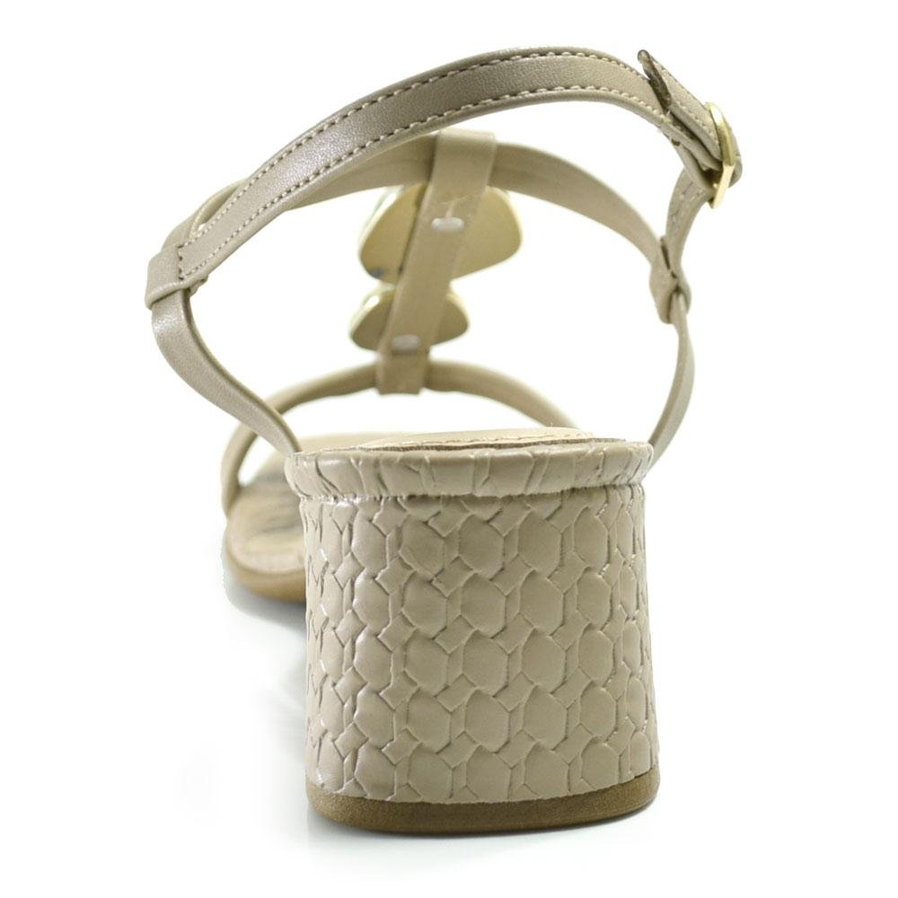 Sandália de Salto Bloco Feminina Ramarim Bege 4