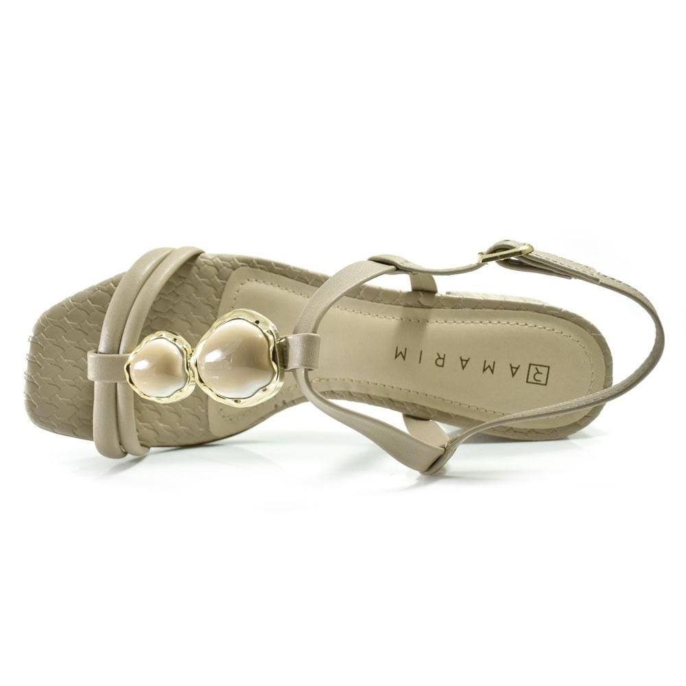 Sandália de Salto Bloco Feminina Ramarim Bege 6