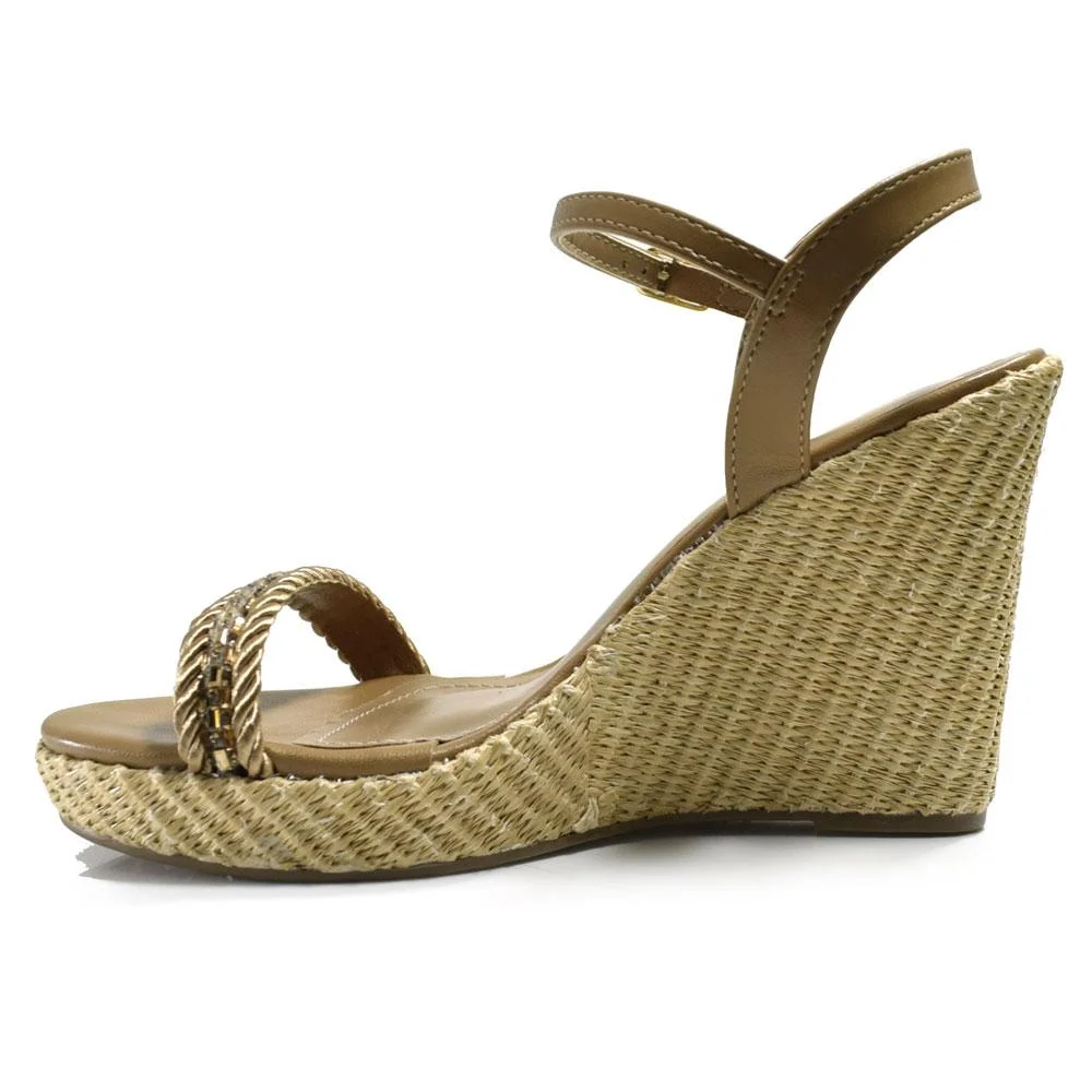 Sandália Plataforma Feminina Via Marte Bege 5