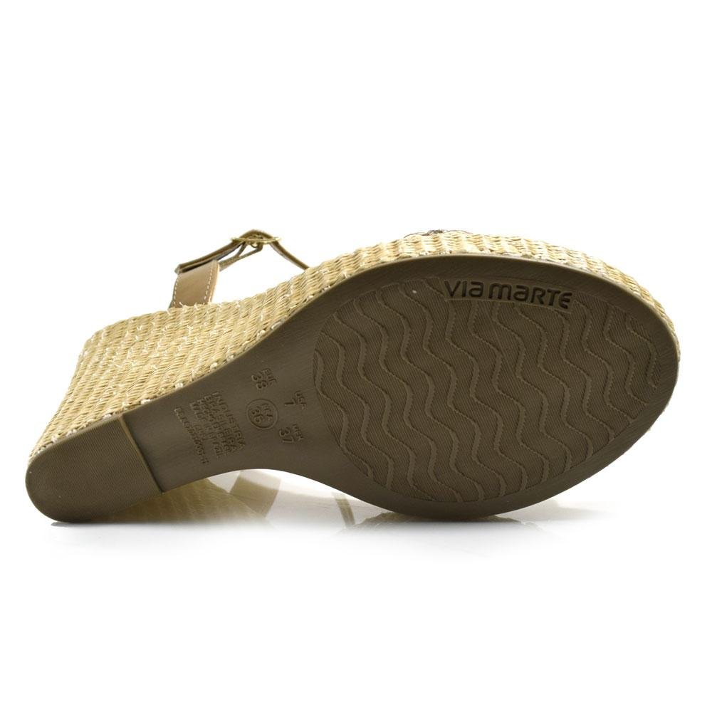 Sandália Plataforma Feminina Via Marte Bege 7