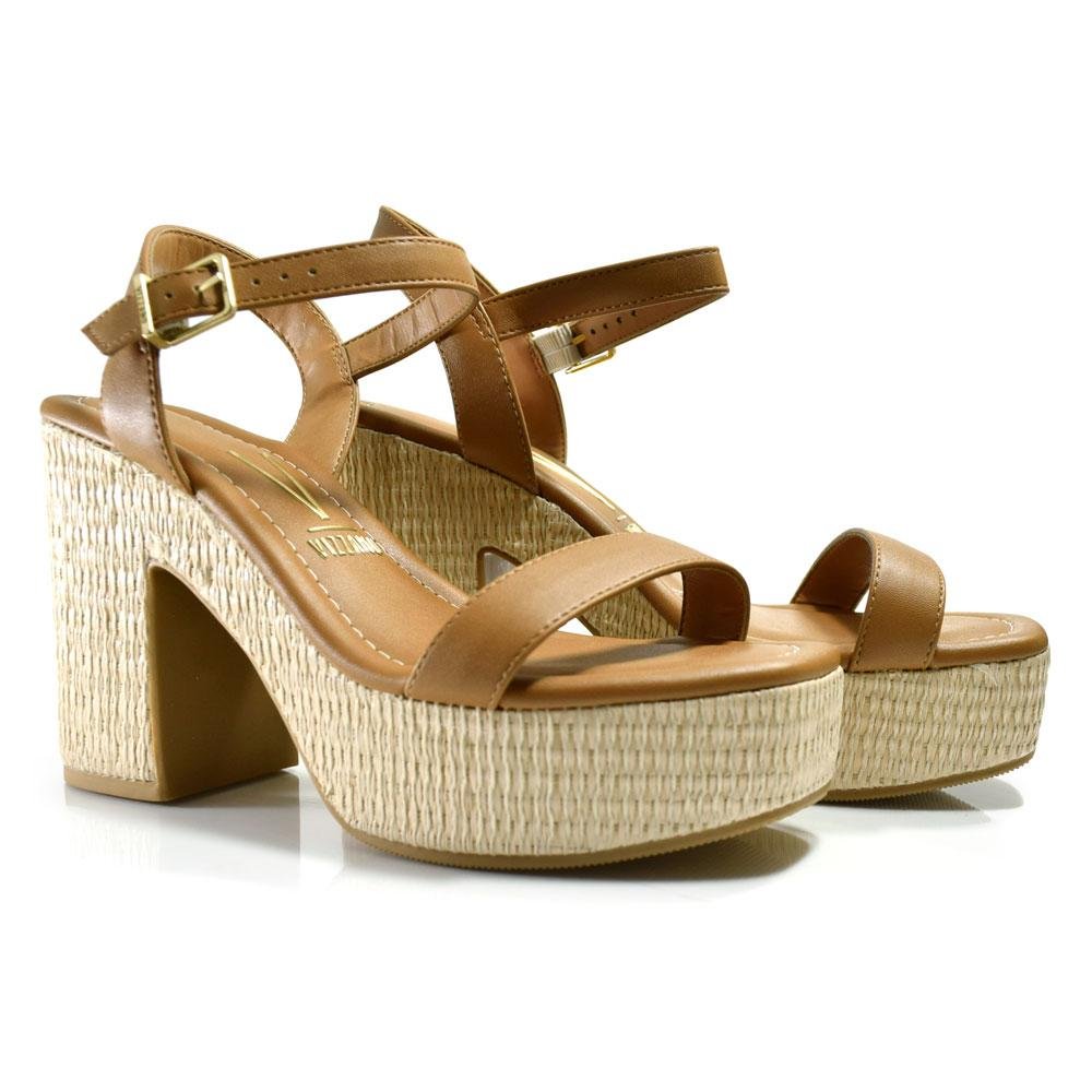 Sandália Plataforma Feminina Vizzano 6541.100.7286 Marrom 2