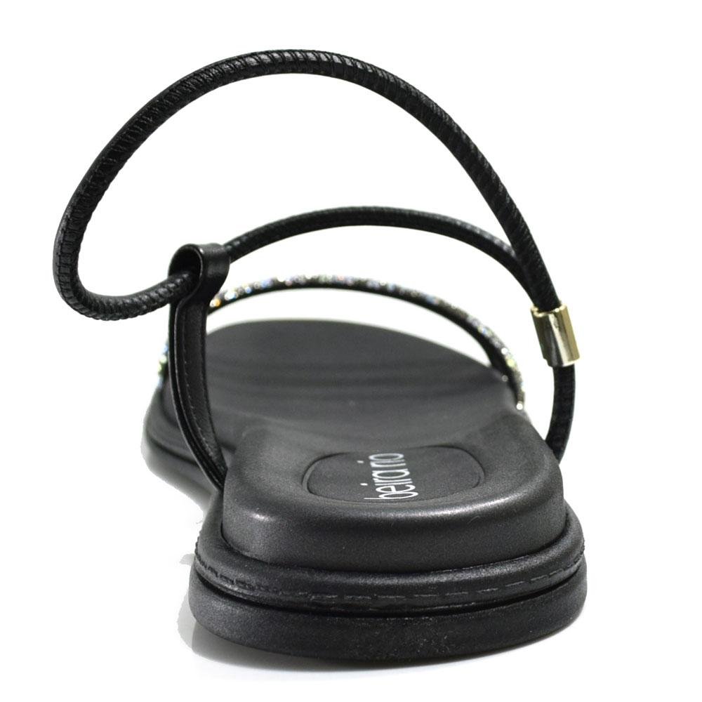 Sandália Rasteira Feminina Beira Rio - Tamanho Especial Preto 4