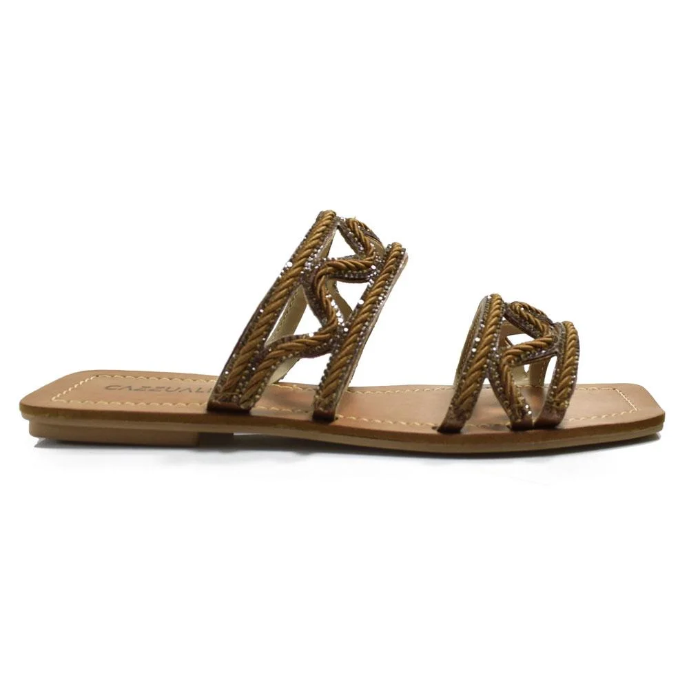 Sandália Rasteira Feminina Cazzualen  Marrom 3