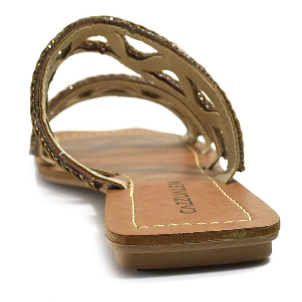Sandália Rasteira Feminina Cazzualen  Marrom 4